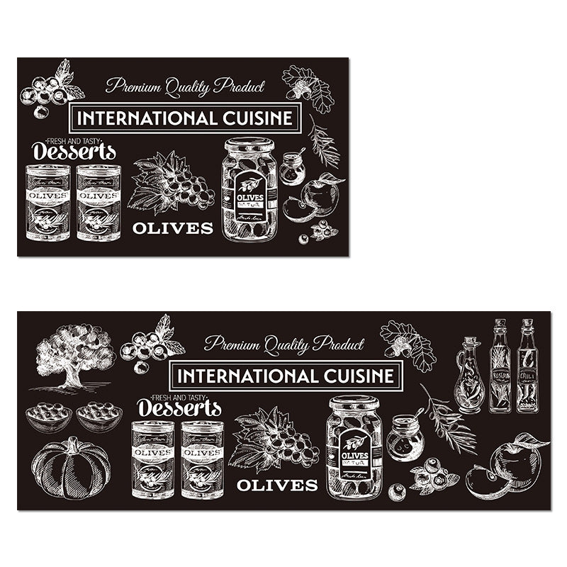International Cuisine Modern Patterned Entryway Doormat Runners Rugs Kitchen Bathroom Anti-skip Mats
