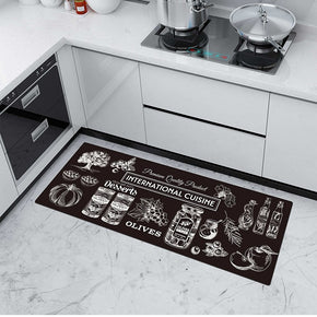 International Cuisine Modern Patterned Entryway Doormat Runners Rugs Kitchen Bathroom Anti-skip Mats
