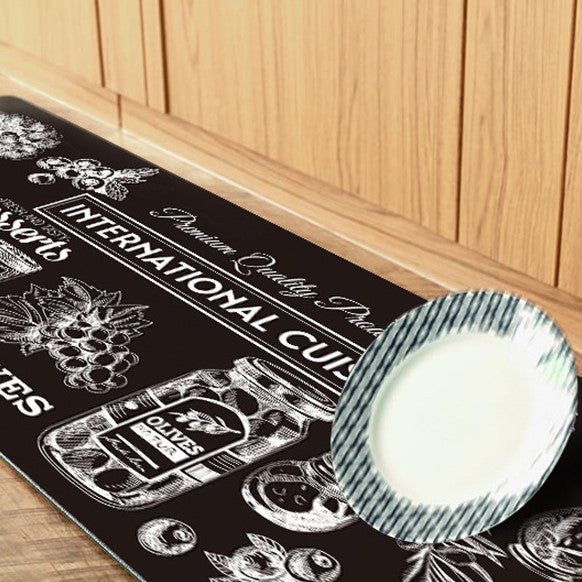 International Cuisine Modern Patterned Entryway Doormat Runners Rugs Kitchen Bathroom Anti-skip Mats
