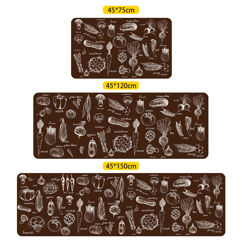Brown Modern Vegetables Patterned Geometric Entryway Doormat Runners Rugs Kitchen Bathroom Anti-skip Mats