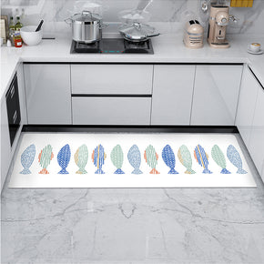 Modern Fishes Patterned Entryway Doormat Runners Rugs Kitchen Bathroom Anti-skip Mats