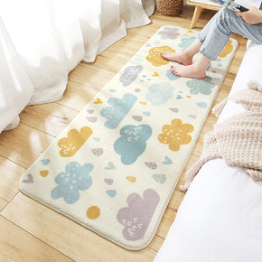 Clouds Cartoon Lovely Patterned Plush Soft Girls Boys Bedroom Kids Room Bedside Carpet Rugs Runners