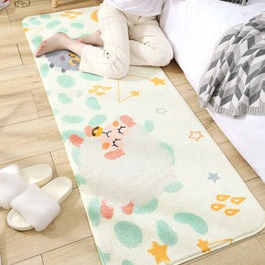 Sheep Cartoon Patterned Plush Soft Girls Boys Bedroom Kids Room Bedside Carpet Rugs Runners