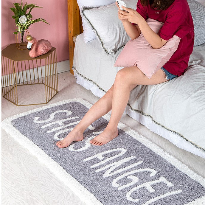 Grey Shaggy Soft Patterned Runners Living Room Girls Bedroom Kids Room Bedside Floor Rugs