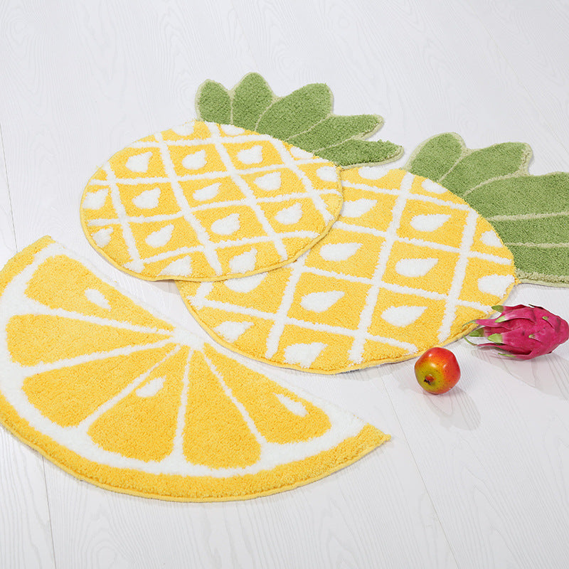 Summer Pineapple Shape Patterned Floor Mat Rugs Kitchen Bathroom Entryway Water-absorbing Anti-skid Doormats Bedroom Bedside Carpet