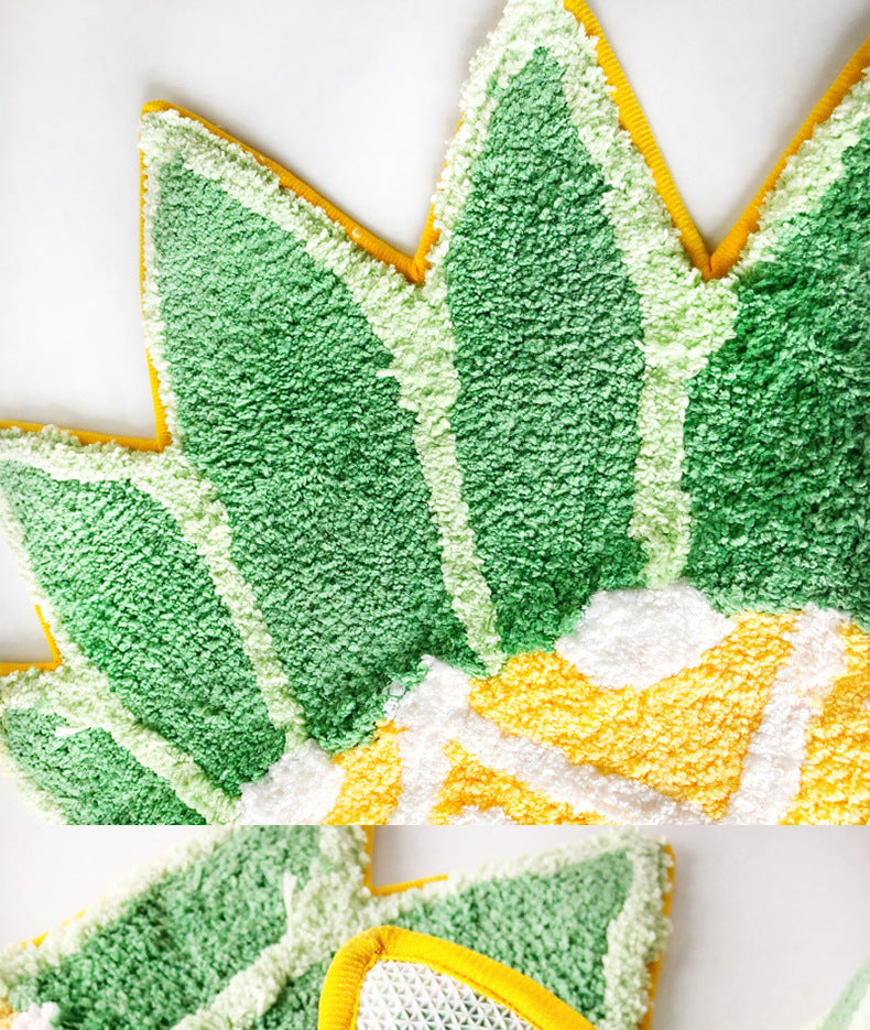 Summer Pineapple Shape Patterned Floor Mat Rugs Kitchen Bathroom Entryway Water-absorbing Anti-skid Doormats Bedroom Bedside Carpet