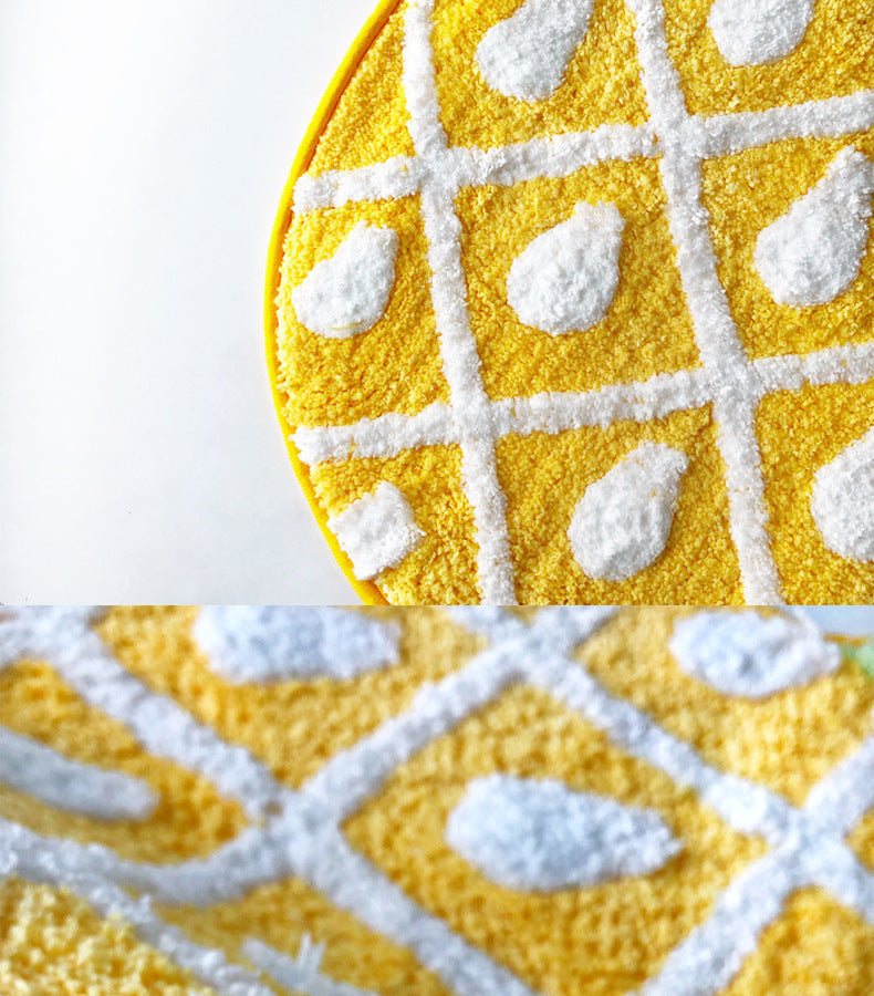 Summer Pineapple Shape Patterned Floor Mat Rugs Kitchen Bathroom Entryway Water-absorbing Anti-skid Doormats Bedroom Bedside Carpet