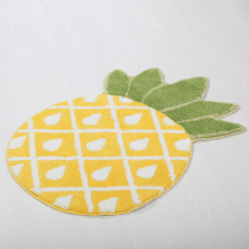 Summer Pineapple Shape Patterned Floor Mat Rugs Kitchen Bathroom Entryway Water-absorbing Anti-skid Doormats Bedroom Bedside Carpet