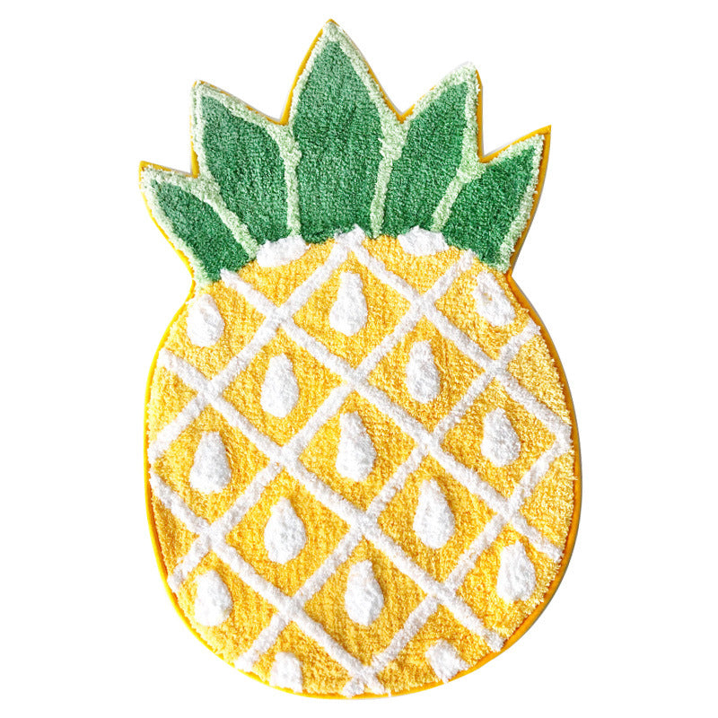 Summer Pineapple Shape Patterned Floor Mat Rugs Kitchen Bathroom Entryway Water-absorbing Anti-skid Doormats Bedroom Bedside Carpet
