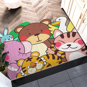 Horizontal Version Cuttable Cartoon Animal World Wear-resistant Dust-removing Anti-slip DoorMat 03