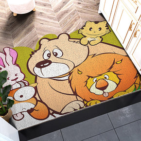 Horizontal Version Cuttable Cartoon Animal World Wear-resistant Dust-removing Anti-slip DoorMat 04