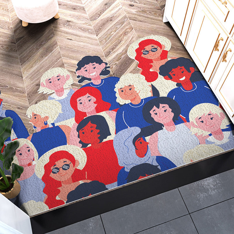 Horizontal Version Cuttable Cartoon Character Manga Wear-resistant Dust-removing Anti-slip Yellow DoorMat 09