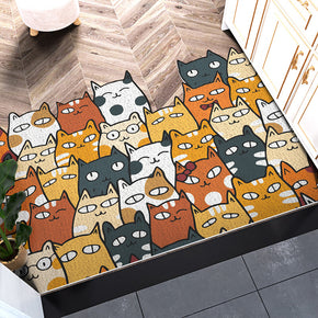 Horizontal Version Cuttable Cartoon Cat Party Wear-resistant Dust-removing Anti-slip DoorMat 10