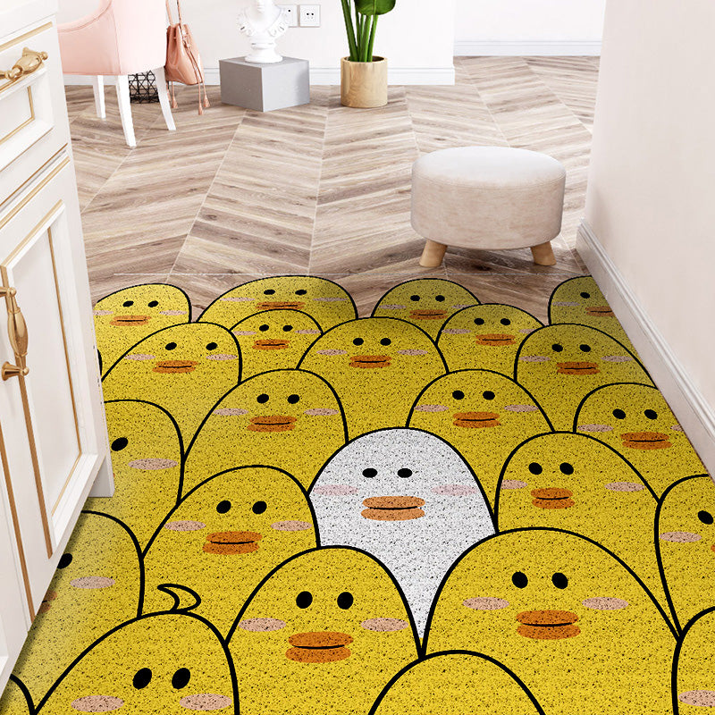 Vertical Version Cuttable Yellow Duck Party Cartoon Wear-resistant Dust-removing Anti-slip DoorMat 14
