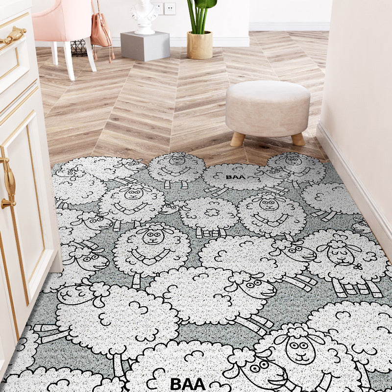 Vertical Version Cuttable Sheep Party Cartoon Wear-resistant Dust-removing Anti-slip DoorMat 15