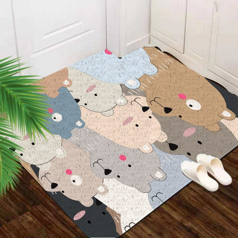 Lovely Bear Entryway Bathroom Wear-resistant Dust-removing Anti-slip Doormat Rugs Cuttable