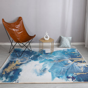 Blue Splash Ink Pattern Faux Cashmere Shaggy Comfy Modern Rugs For Living Room Bedroom Bedside Carpet