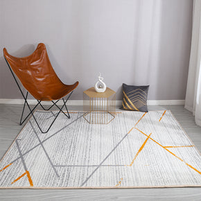 Simple Lines Pattern White Faux Cashmere Shaggy Comfy Modern Rugs For Living Room Bedroom Bedside Carpet