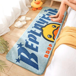 Little Yellow Duck Cartoon Patterned Plush Soft Girls Boys Bedroom Kids Room Bedside Carpet Rugs Runners 01