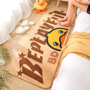 Little Yellow Duck Cartoon Patterned Plush Soft Girls Boys Bedroom Kids Room Bedside Carpet Rugs Runners 02