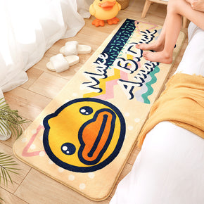Little Yellow Duck Cartoon Patterned Plush Soft Girls Boys Bedroom Kids Room Bedside Carpet Rugs Runners 03