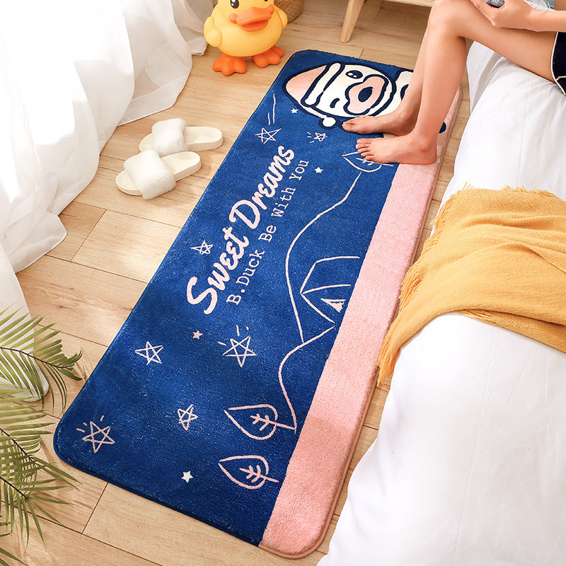 Little Yellow Duck Cartoon Patterned Plush Soft Girls Boys Bedroom Kids Room Bedside Carpet Rugs Runners 04