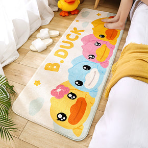 Little Yellow Duck Cartoon Patterned Plush Soft Girls Boys Bedroom Kids Room Bedside Carpet Rugs Runners 05