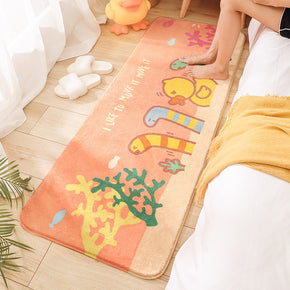 Little Yellow Duck Cartoon Patterned Plush Soft Girls Boys Bedroom Kids Room Bedside Carpet Rugs Runners 11