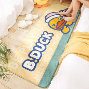 Little Yellow Duck Cartoon Patterned Plush Soft Girls Boys Bedroom Kids Room Bedside Carpet Rugs Runners 12