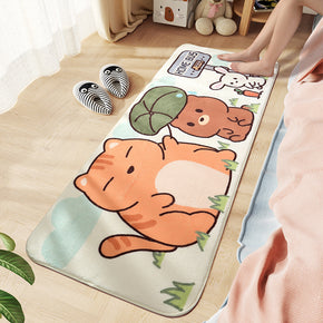 Cute Cartoon Animals Patterned Plush Soft Girls Boys Bedroom Kids Room Bedside Carpet Rugs Runners 02