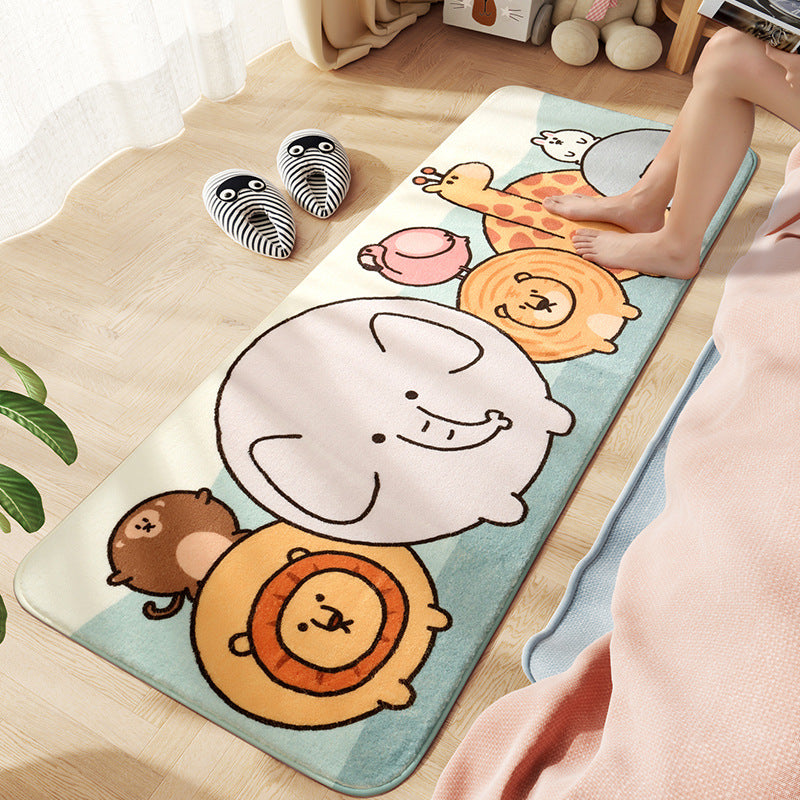 Cute Cartoon Animals Patterned Plush Soft Girls Boys Bedroom Kids Room Bedside Carpet Rugs Runners 03