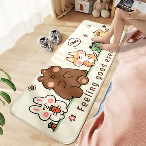 Cute Cartoon Animals Patterned Plush Soft Girls Boys Bedroom Kids Room Bedside Carpet Rugs Runners 04