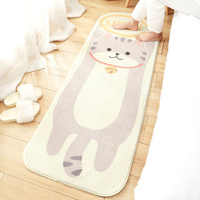 Lovely Cartoon Cat Patterned Plush Soft Girls Boys Bedroom Kids Room Bedside Carpet Rugs Runners