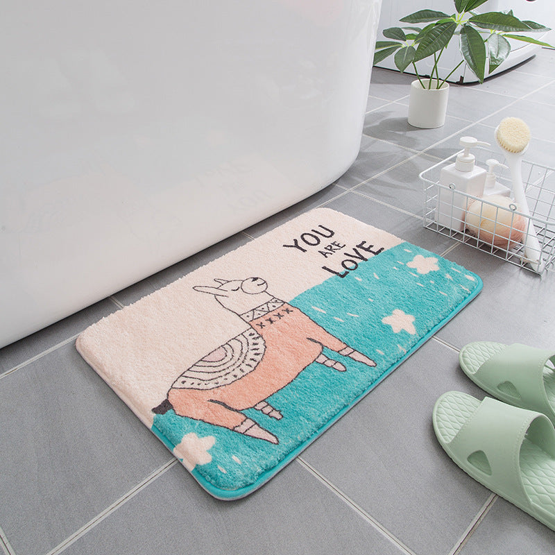 Lovely Cartoon Green Puppy Patterned Plush Soft Girls Boys Rugs Bedroom Kids Room Bedside Carpet