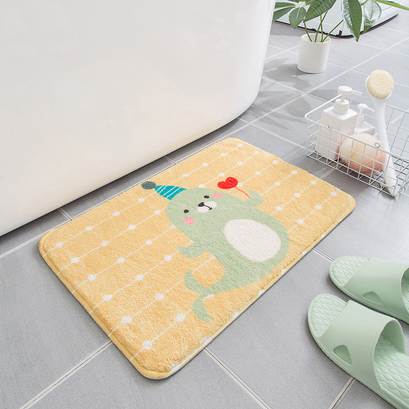 Yellow Lovely Cartoon Patterned Plush Soft Girls Boys Rugs Bedroom Kids Room Bedside Carpet