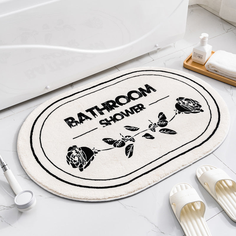06 Black and White Oval Simplicity Lamb Wool Patterned Plush Soft Rugs Bedroom Kids Room Bedside Carpet