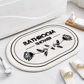 06 Black and White Oval Simplicity Lamb Wool Patterned Plush Soft Rugs Bedroom Kids Room Bedside Carpet
