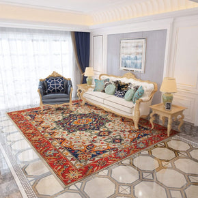 Orange Classical Printed Faux Cashmere Shaggy Rugs For Living Room Bedroom Hall Carpet