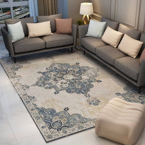 Luxurious Vintage Printed Faux Cashmere Shaggy Rugs For Living Room Bedroom Hall Carpet
