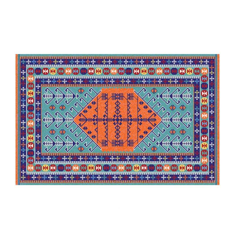 Colorful Distressed Pattern Soft Faux Cashmere Shaggy Rugs For Living Room Bedroom Hall Carpet 02