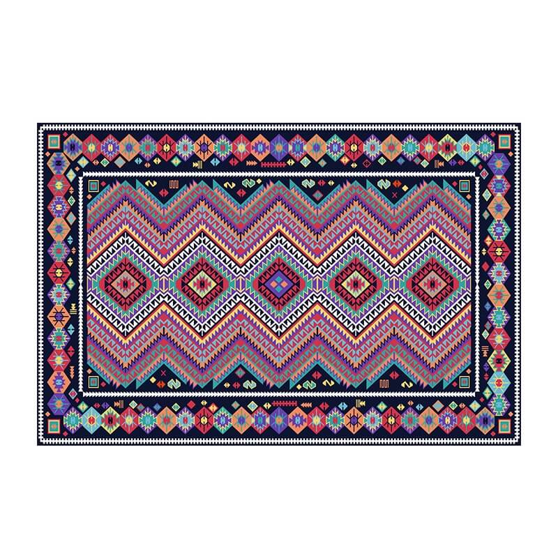 Colorful Distressed Pattern Soft Faux Cashmere Shaggy Rugs For Living Room Bedroom Hall Carpet 04