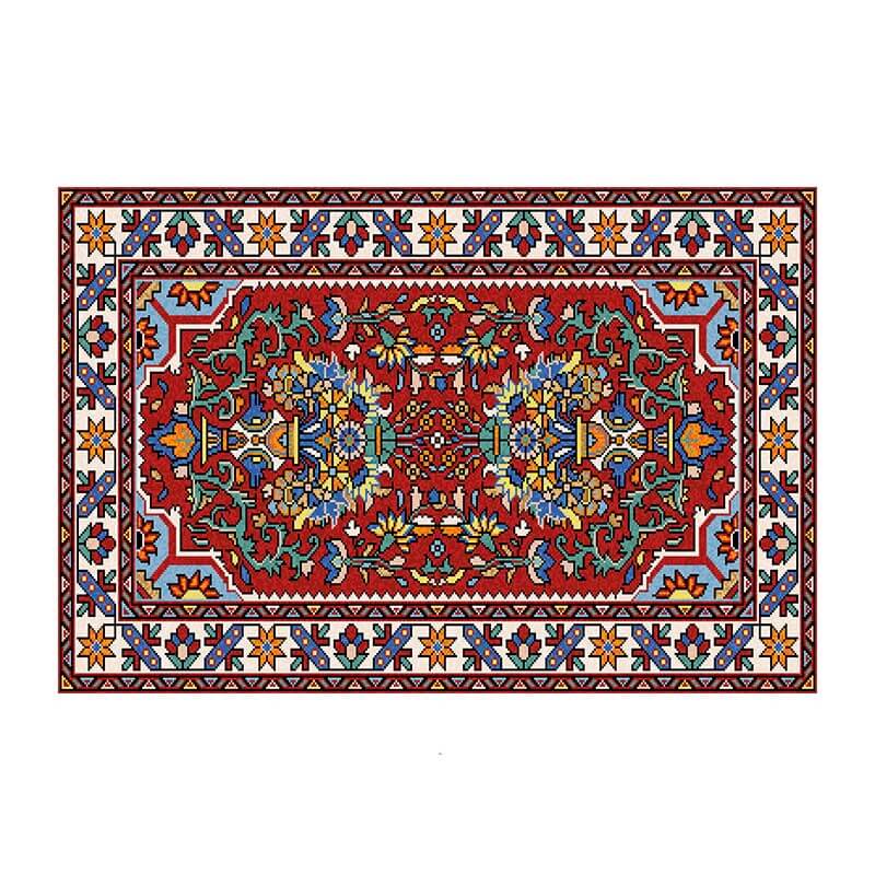 Colorful Distressed Pattern Soft Faux Cashmere Shaggy Rugs For Living Room Bedroom Hall Carpet 05