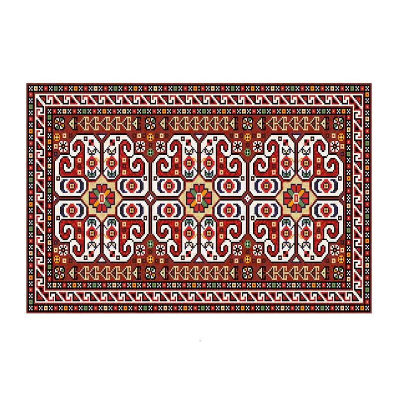 Colorful Distressed Pattern Soft Faux Cashmere Shaggy Rugs For Living Room Bedroom Hall Carpet 06