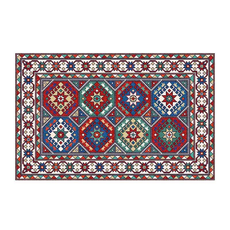 Colorful Distressed Pattern Soft Faux Cashmere Shaggy Rugs For Living Room Bedroom Hall Carpet 09