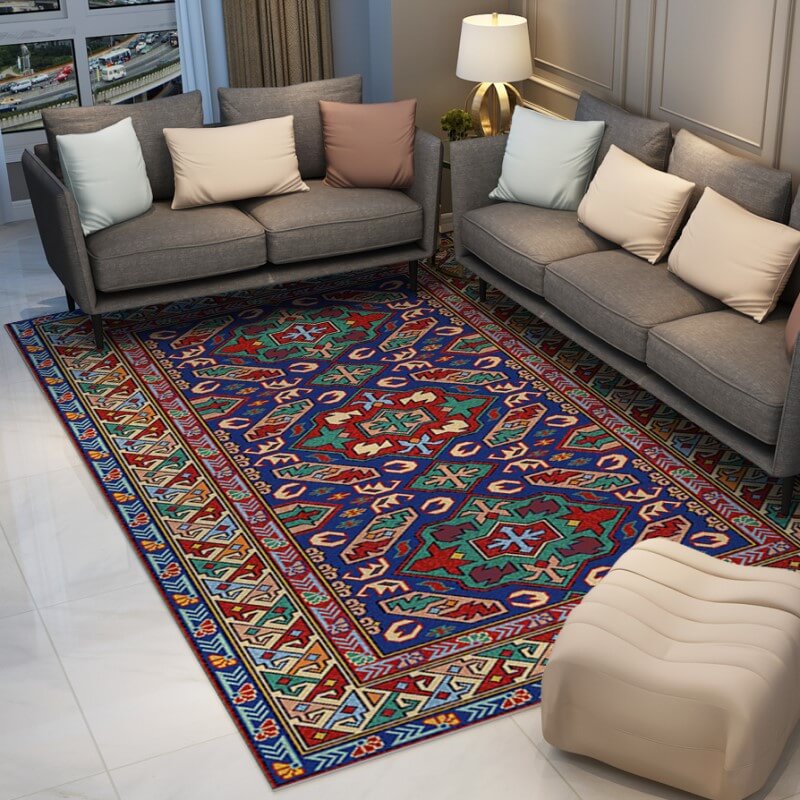 Colorful Distressed Pattern Soft Faux Cashmere Shaggy Rugs For Living Room Bedroom Hall Carpet 10
