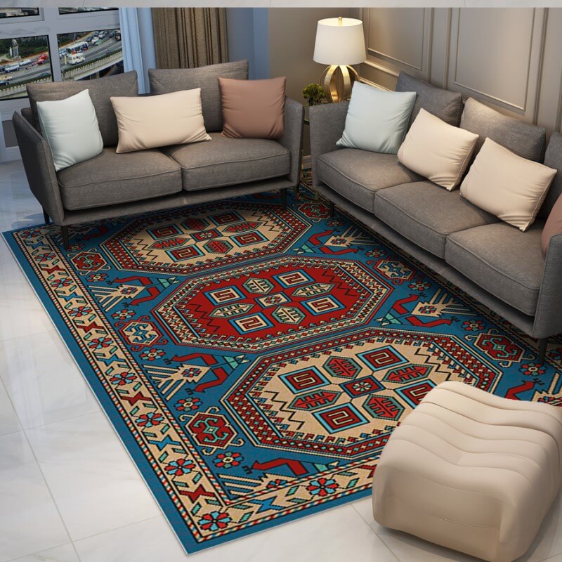 Colorful Distressed Pattern Soft Faux Cashmere Shaggy Rugs For Living Room Bedroom Hall Carpet 14