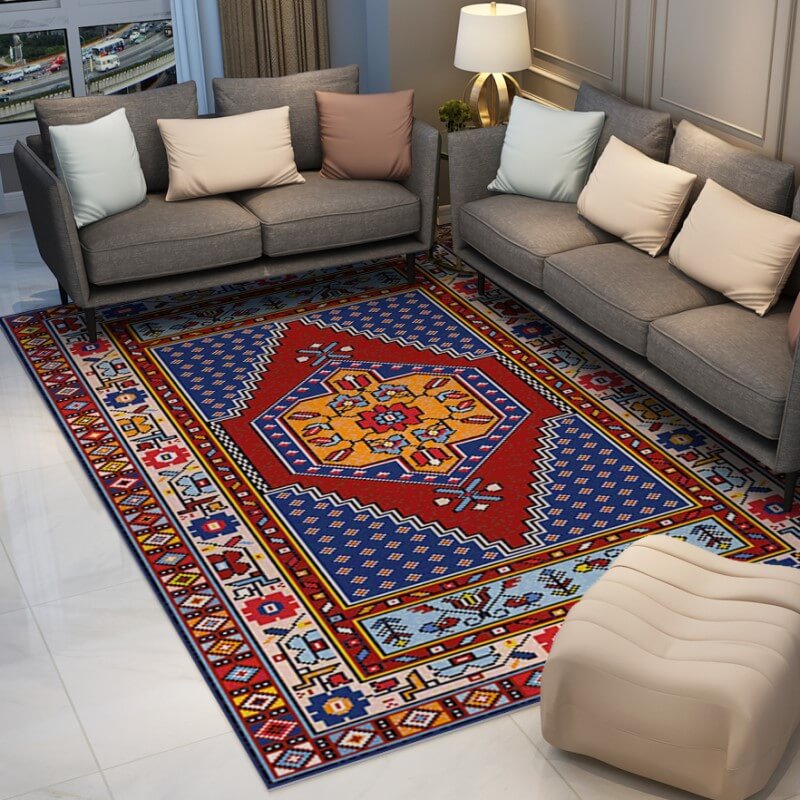 Colorful Distressed Pattern Soft Faux Cashmere Shaggy Rugs For Living Room Bedroom Hall Carpet 16