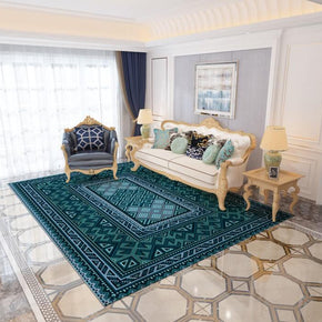 Blue Distressed Pattern Soft Faux Cashmere Shaggy Rugs For Living Room Bedroom Hall Carpet