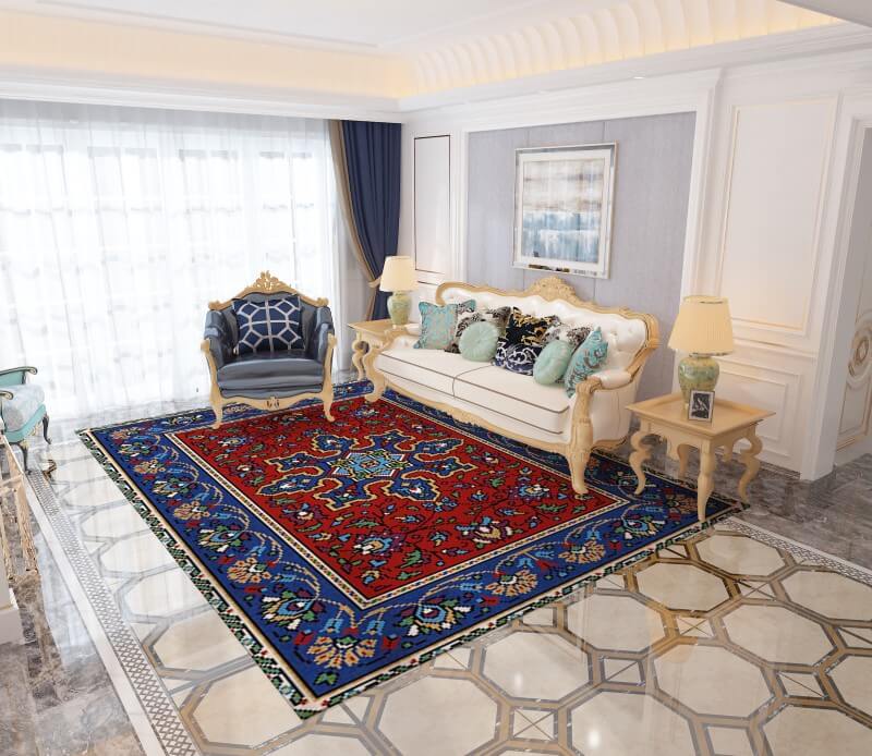 Colorful Distressed Pattern Soft Faux Cashmere Shaggy Rugs For Living Room Bedroom Hall Carpet 18