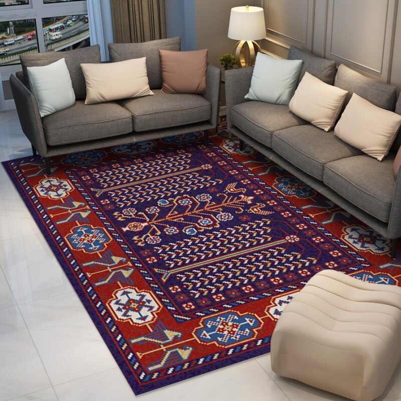 Colorful Distressed Pattern Soft Faux Cashmere Shaggy Rugs For Living Room Bedroom Hall Carpet 19